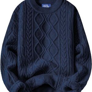 Aelfric Eden Deep Blue Cable Knit Sweater